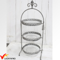 Shabby Chic Metal Cake Stand con cristales colgantes